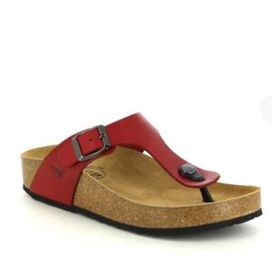❤️NWOB Plakton Made in Spain Genuine Leather Thong Sandals, ♥️/🖤, Never Used